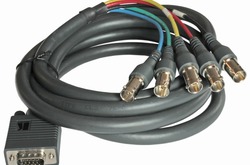 Переходный мониторный кабель Kramer VGA (HD15) Вилка на 5 BNC (Розетки), 75 Ом (7.6м)