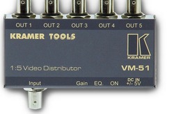 Kramer VM-51 Усилитель-распределитель 1:5 композитных видеосигналов c регулировкой уровня сигнала и АЧХ, 420 МГц (CV; Tools)