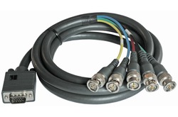 Переходный мониторный кабель Kramer VGA (HD15) Вилка на 5 BNC (Вилки), 75 Ом (0.3м)