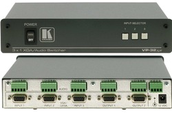 Kramer VP-32xln Коммутатор сигналов VGA и симметричных звуковых стереосигналов 3:1 / усилитель-распределитель 1:2, 450 МГц (VGA + AUDIO; Desktop)