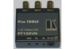 Kramer PT-102VN Усилитель-распределитель 1:2 композитных видеосигналов c регулировкой уровня сигнала и АЧХ, 430 МГц (CV; PicoTools)