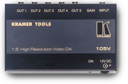 Kramer 105V Усилитель-распределитель 1:5 композитных видеосигналов, 280 МГц (CV; Tools)