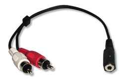 Переходный кабель Kramer 3.5mm Audio на 2 RCA (Вилка-Вилка)  (0.3м)