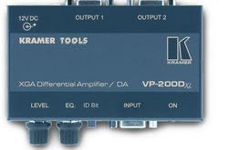 Kramer VP-200Dxl Дифференциальный усилитель-распределитель 1:2 сигналов VGA  с регулировкой уровня сигнала и АЧХ, 400 МГц (VGA; Tools)