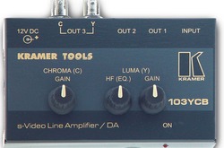 Kramer 103YCB Линейный усилитель-распределитель 1:3 сигналов S-video c регулировкой уровня сигнала и АЧХ, 420 МГц (YC; Tools)