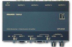 Kramer VP-242 Коммутатор 2x1 / усилитель-распределитель 1:4 сигналов VGA с регулировкой уровня АЧХ, 420 МГц (VGA; Tools)